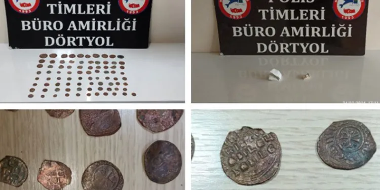 Hatay’da 81 adet sikke ele geçirildi