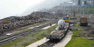 Tren istasyonu depremden sonra görüntülendi