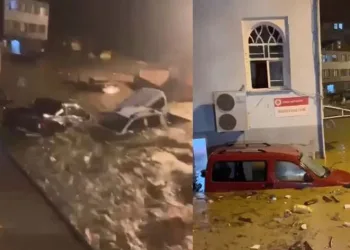 Borçka’da selin gelişi kameraya böyle yansıdı