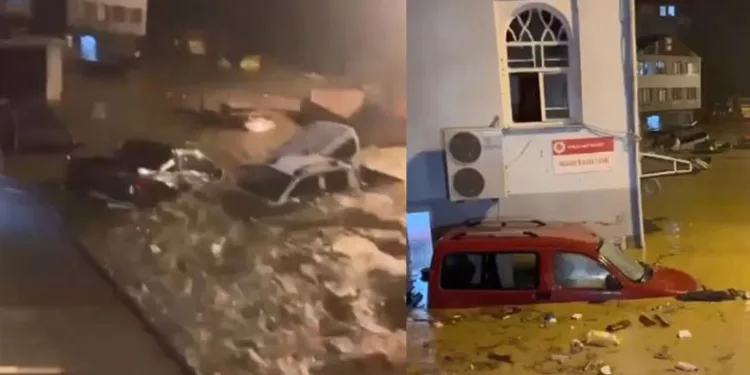 Borçka’da selin gelişi kameraya böyle yansıdı