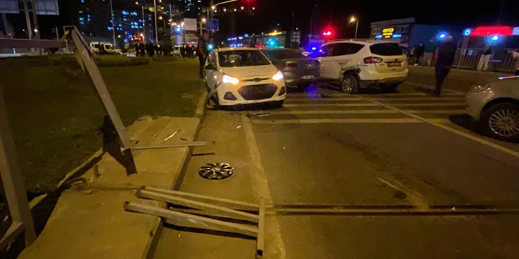 Alkollü halde kaza yaptı