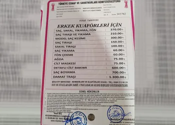 Kuaför ücretleri zamlandı