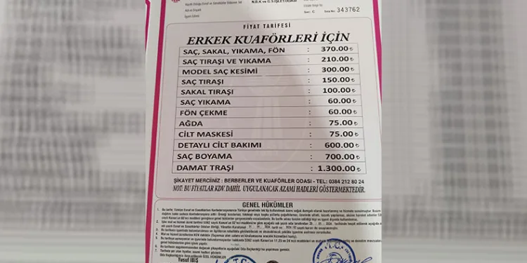 Kuaför ücretleri zamlandı