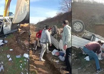 Direksiyonda uyuyakaldı, otomobil takla attı