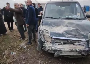 Ağrı’da kontrolden çıkan araç duvara çarptı