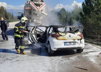 Muğla’da araç yangını