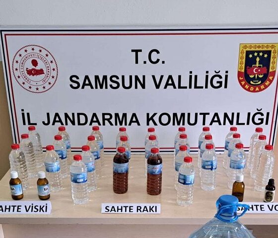 Jandarma'dan sahte içki üretimi baskını