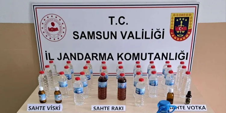 Jandarma’dan sahte içki üretimi baskını
