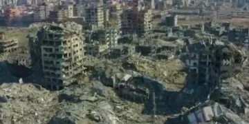 Gazze’nin kuzeyindeki yıkım havadan görüntülendi