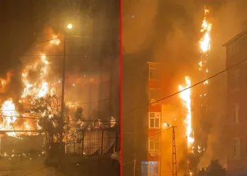 İstanbul’da 6 katlı bina alev alev yandı