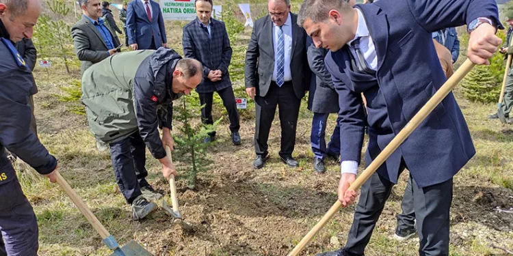 Şehitler için fidan dikildi