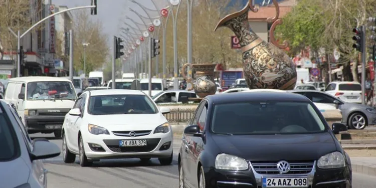 Erzincan’daki araç sayısı 71 bin 308 oldu