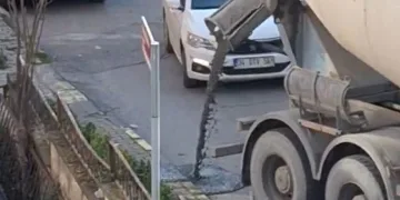 Beton dökerek ilerleyen mikser sürücüsüne ceza