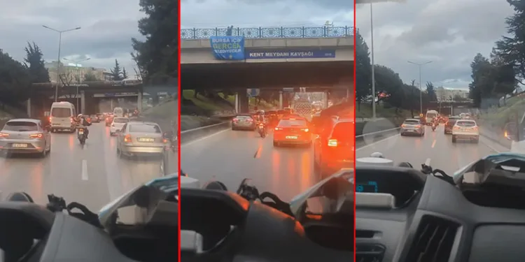 Bursa’da motosiklet sürücüsünden örnek davranış