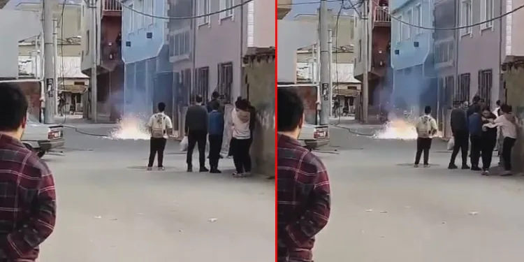 Bursa’da kopan elektrik kablosundan çıkan kıvılcımlar korkuttu
