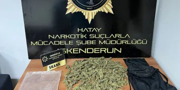 Şüpheli şahsın üzerinden skunk çıktı