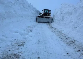 Van’da mahalle yoluna çığ düştü