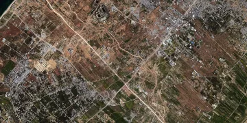 Gazze kıyısına yapılacak limanın inşası uzaydan görüntüledi