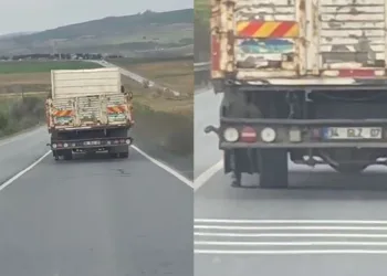 Patlak lastikle kilometrelerce yol gitti