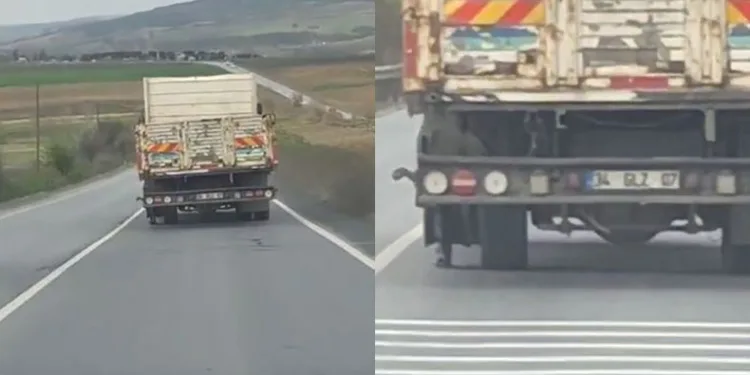 Patlak lastikle kilometrelerce yol gitti
