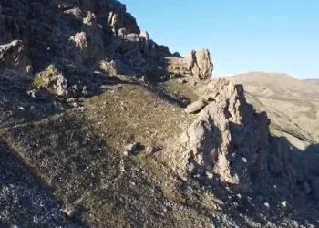 Dağ keçileri dron ile görüntülendi