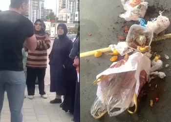 ‘Edepsiz’ buldukları spor salonuna çöp döktüler