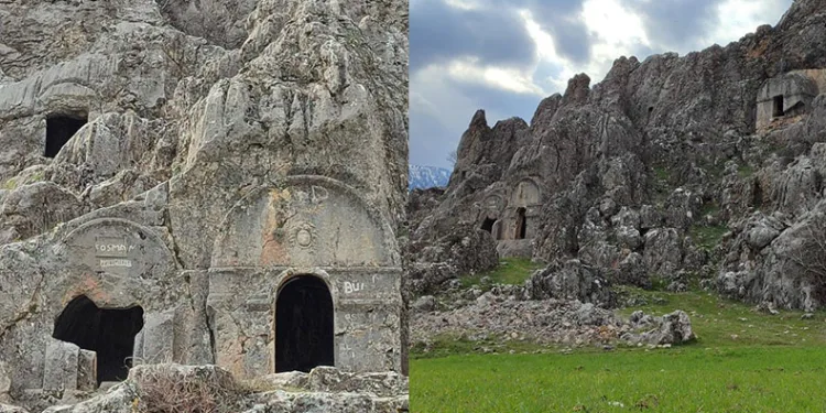 Kaya mezarları doğa severlerin ilgi odağı oldu
