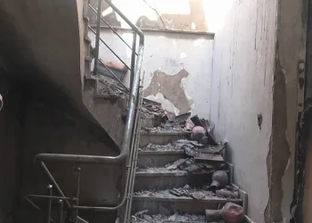 Bursa’da yanan villanın içi görüntülendi
