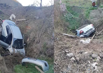 Otomobil şarampole uçtu, sürücüsü alkollü çıktı