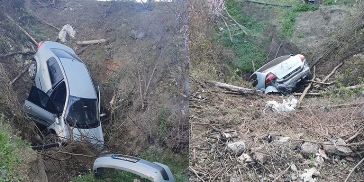 Otomobil şarampole uçtu, sürücüsü alkollü çıktı