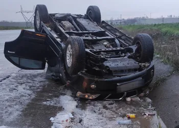 Dolu yağışı kazaya neden oldu