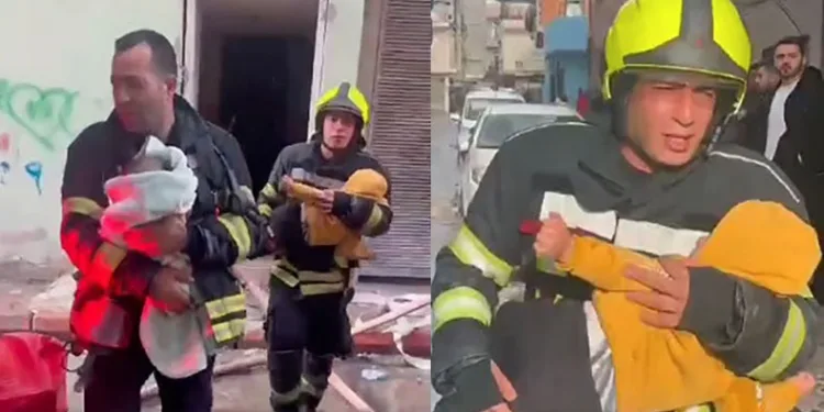 Ev yangınında 3 çocuk itfaiye ekiplerince son anda kurtarıldı