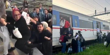 İZBAN arızalandı, yolcular raylarda yürüyerek ilerledi