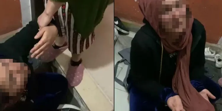 Kadın hırsızın ev sahibine yakalanma anı kamerada