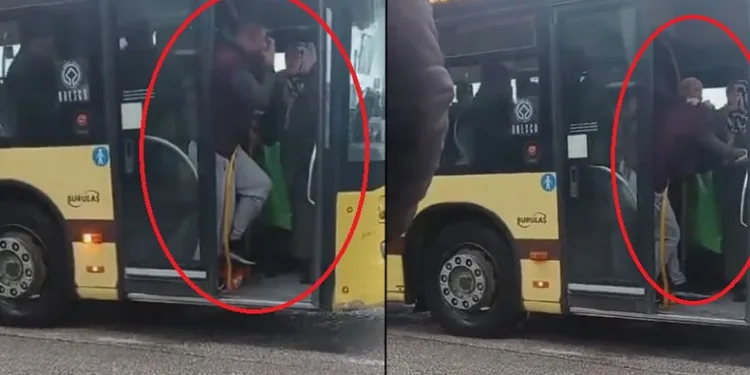 Yolcu dolu otobüsün içi bir anda ringe döndü