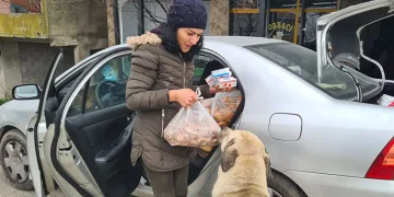 Sokak hayvanlarını 5 yıldır gönüllü besliyor