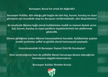 “Bursaspor siyaset üstü bir kuruluştur”
