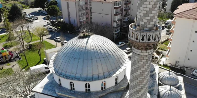 Mahallenin maskotları leylekler bu yıl da yerini aldı