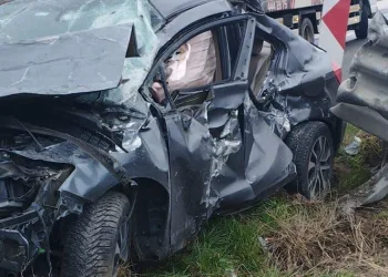 Bariyerlere çarpan otomobil sürücüsü yaralandı