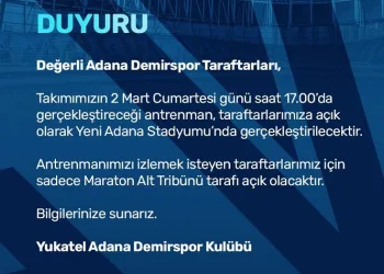 Adana Demirspor antrenmanı taraftara açık olacak