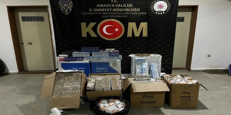 Amasya’da 56 binden fazla dolu makaron ele geçirildi