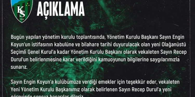 Kocaelispor’da karar çıktı: Olağanüstü kongreye gidilecek