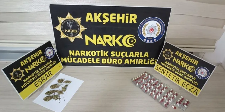 Akşehir’e otobüsle uyuşturucu getiren şahıs yakalandı
