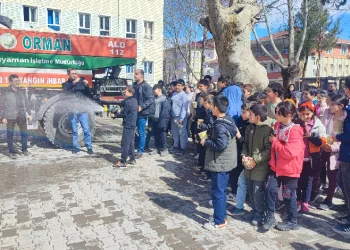 Öğrencilere orman yangını eğitimi verildi