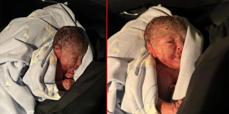 Bir evin bahçesinde yeni doğmuş bebek bulundu
