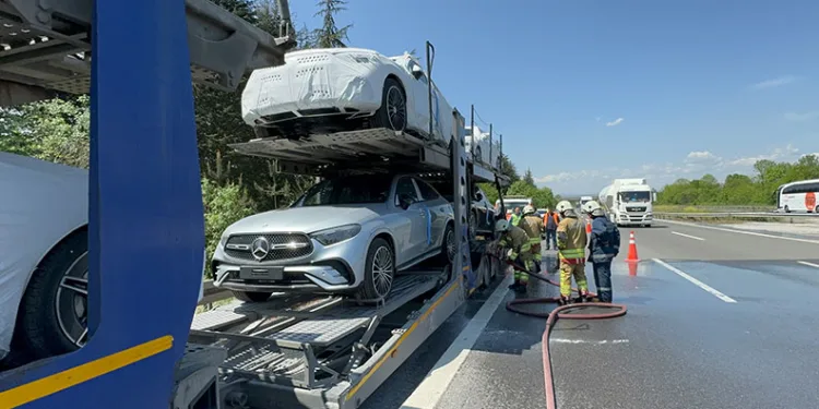 50 milyonluk tır, az daha yanıyordu