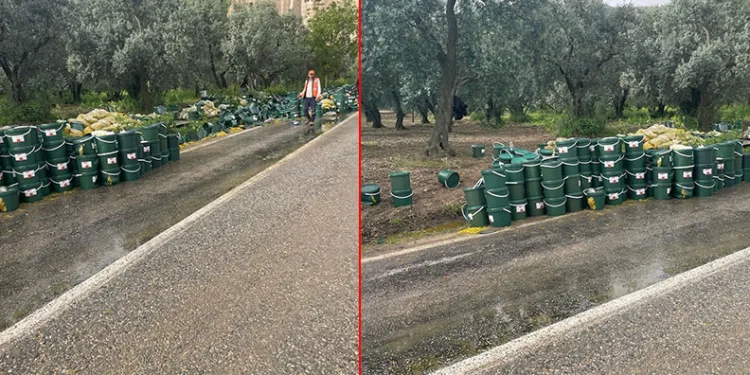Bursa’da turşu yüklü tır devrildi