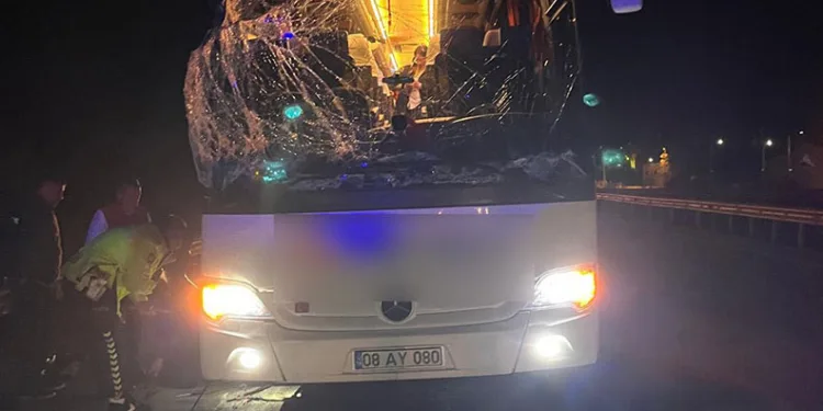 Otobüs arıza yapan kamyona çarptı: 1 yaralı