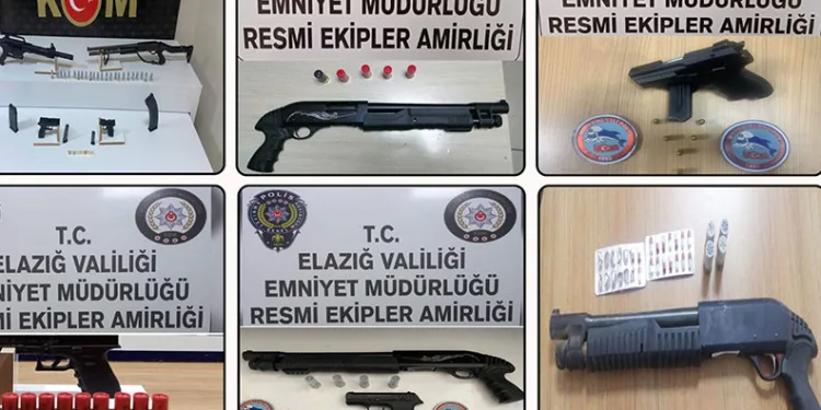Elazığ’da 14 adet ruhsatsız silah ele geçirildi