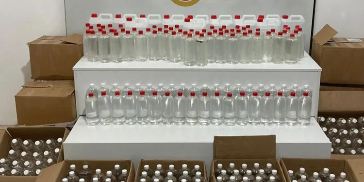 Samsun’da 455 litre etil alkol ele geçirildi
